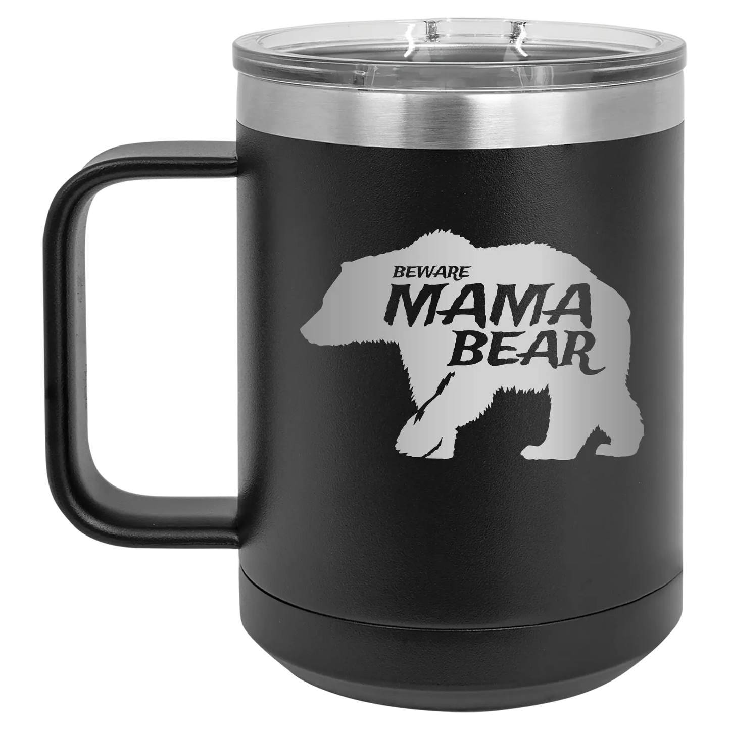 Beware Mama Bear 15 oz Mug | Black