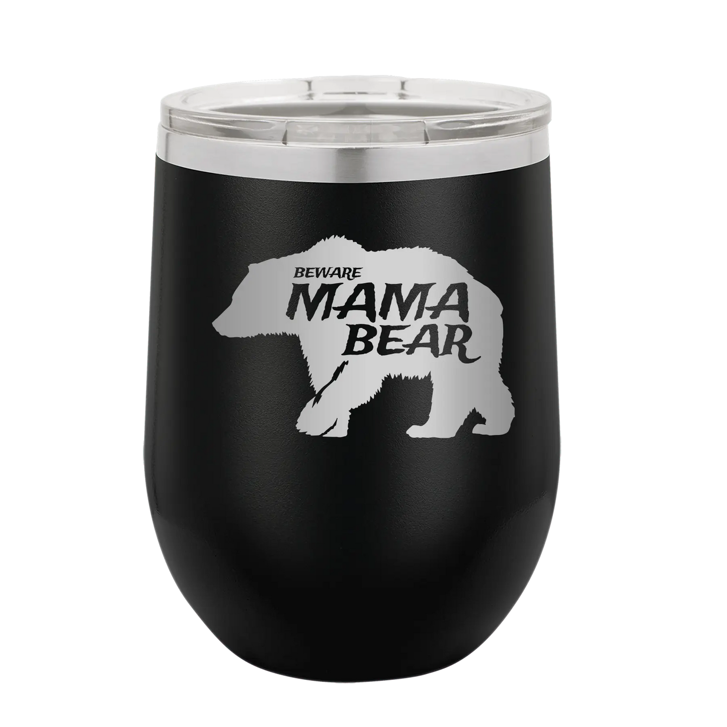 Beware Mama Bear Wine Cup | Black
