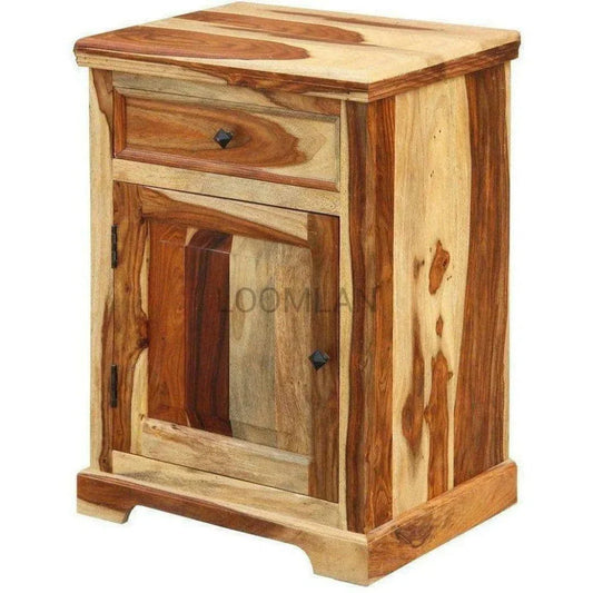 Raven One Drawer Wood Nightstand