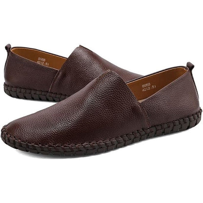 Mitvr Mens Size 9 Brown Genuine Leather Slip On Super Soft Moccasin Loafer Shoes