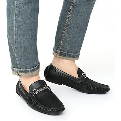 New Bruno Marc Mens 10 Black Driving Penny Loafers Casual SlipOn Moccasins Shoes