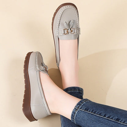 Women's Plus-Size Suede Flat Moccasin Loafers | Slip-On Tassel Shoes