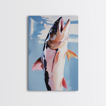 Fish, Realistic, Fishing Art, Lake House Decor, Wildlife Enthusiast Gift, Rustic Cabin Wall Art, Outdoor Theme, Framed Canvas Print