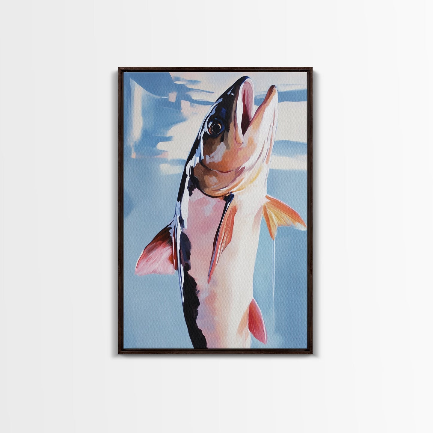 Fish, Realistic, Fishing Art, Lake House Decor, Wildlife Enthusiast Gift, Rustic Cabin Wall Art, Outdoor Theme, Framed Canvas Print