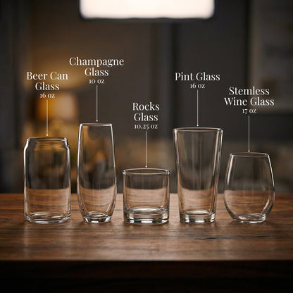 Saratoga Lake (NY) Map Laser Engraved Glasses