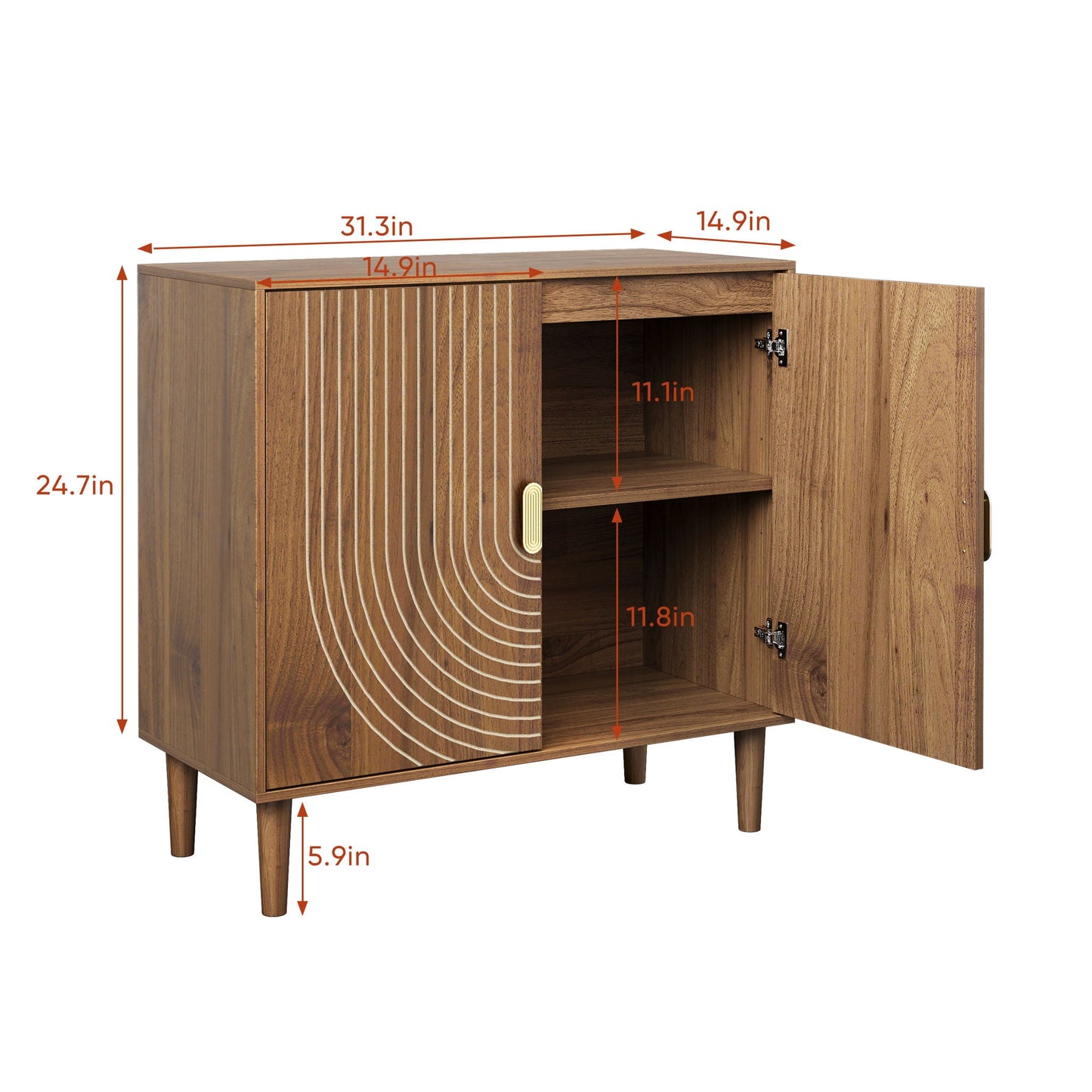 Buffet Cabinet With Line Groove Design