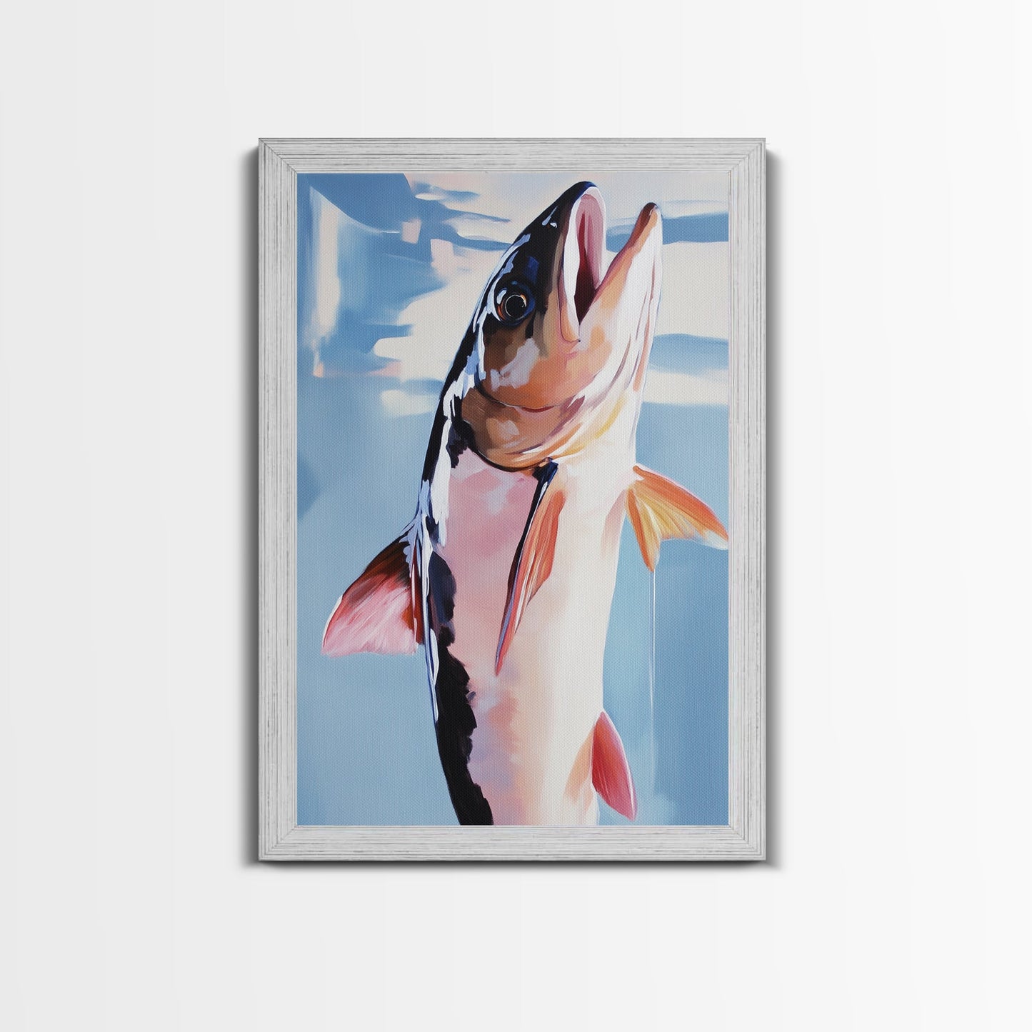 Fish, Realistic, Fishing Art, Lake House Decor, Wildlife Enthusiast Gift, Rustic Cabin Wall Art, Outdoor Theme, Framed Canvas Print