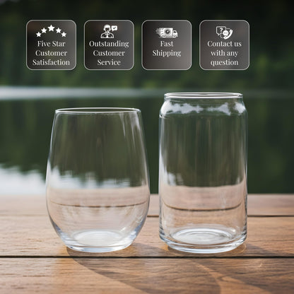 Lake George New York Map Laser Engraved Glasses