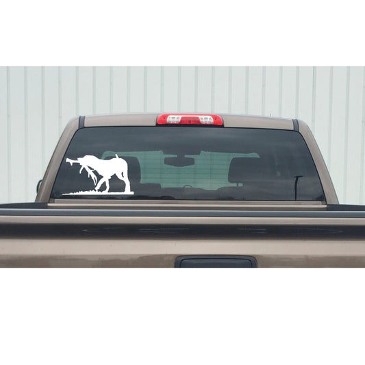 Shed Antler Dog Decal – Hunting Dog Walking Window Sticker – 7639