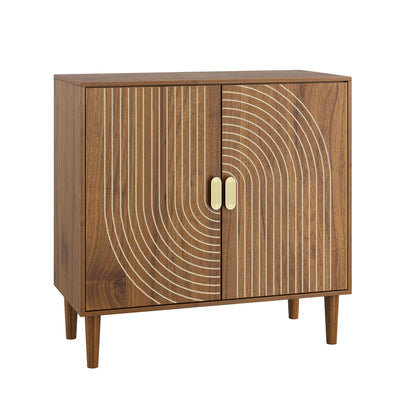 Buffet Cabinet With Line Groove Design
