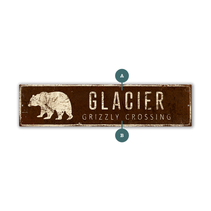 Landmark Grizzly Custom Signs: Brown 2 - Wall Decor