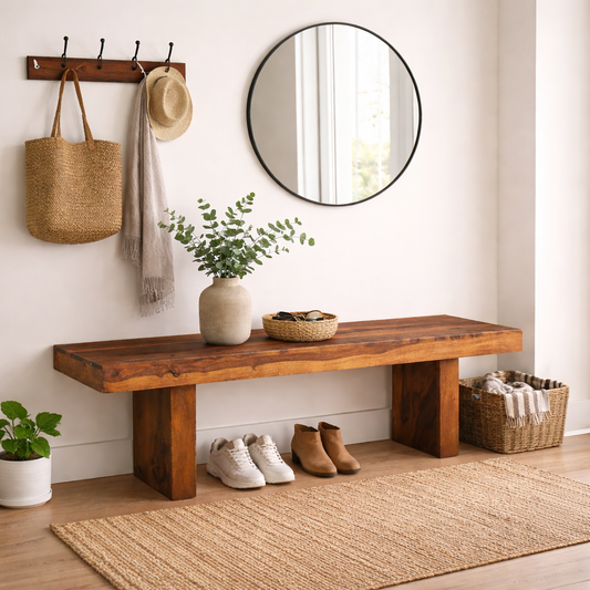 Timbergirl Solid Sheesham Wood Bench