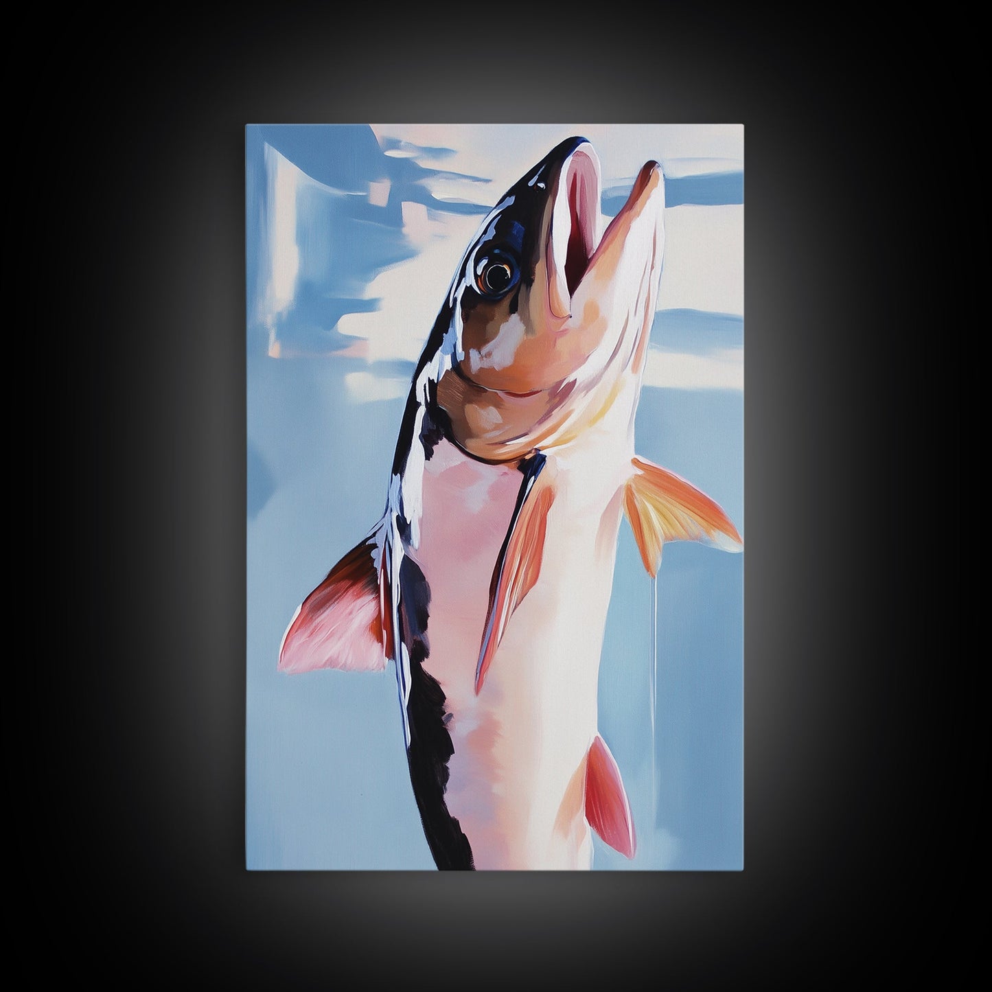 Fish, Realistic, Fishing Art, Lake House Decor, Wildlife Enthusiast Gift, Rustic Cabin Wall Art, Outdoor Theme, Framed Canvas Print