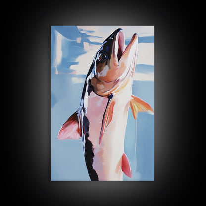 Fish, Realistic, Fishing Art, Lake House Decor, Wildlife Enthusiast Gift, Rustic Cabin Wall Art, Outdoor Theme, Framed Canvas Print