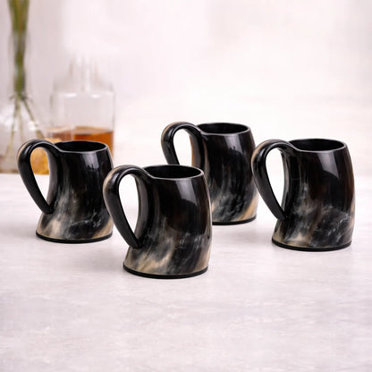 Real Buffalo Horn Whiskey Mug – Rustic Horn Cocktail Cup, 5 Oz (3 Inch)