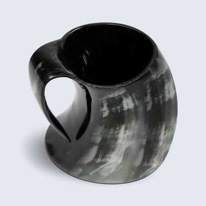 Horn Mug Natural Ox Horn Drinking Cup Holds Up to 24-27 oz