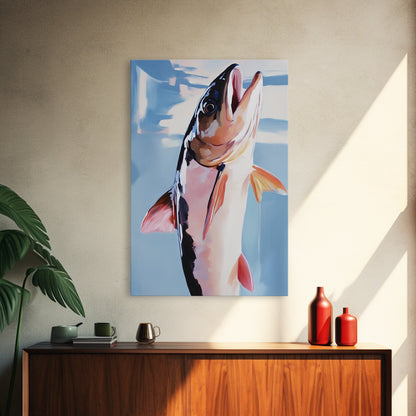 Fish, Realistic, Fishing Art, Lake House Decor, Wildlife Enthusiast Gift, Rustic Cabin Wall Art, Outdoor Theme, Framed Canvas Print