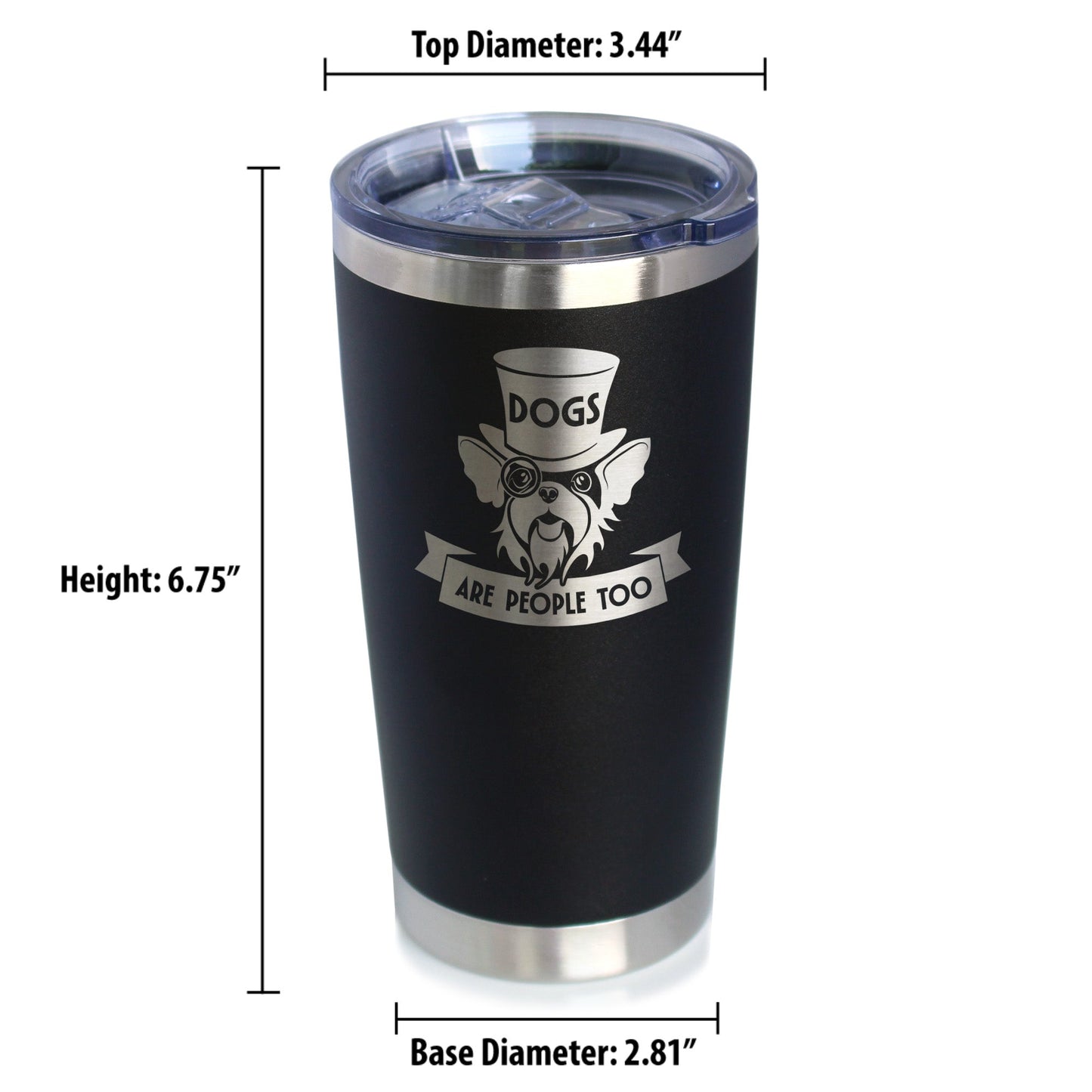 Dogs Are People Too Insulated Coffee Tumbler with Sliding Lid Gifts for Dog People 20oz Stainless Steel Tumbler