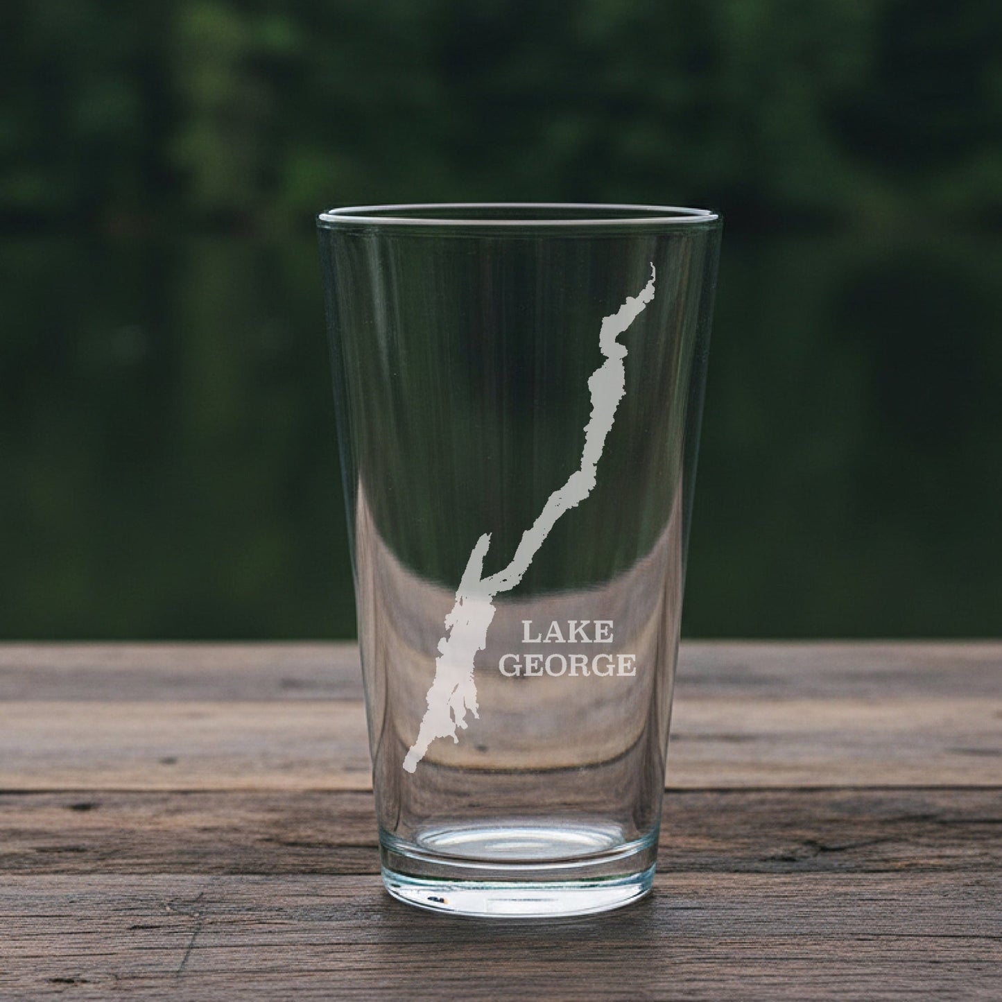 Lake George New York Map Laser Engraved Glasses
