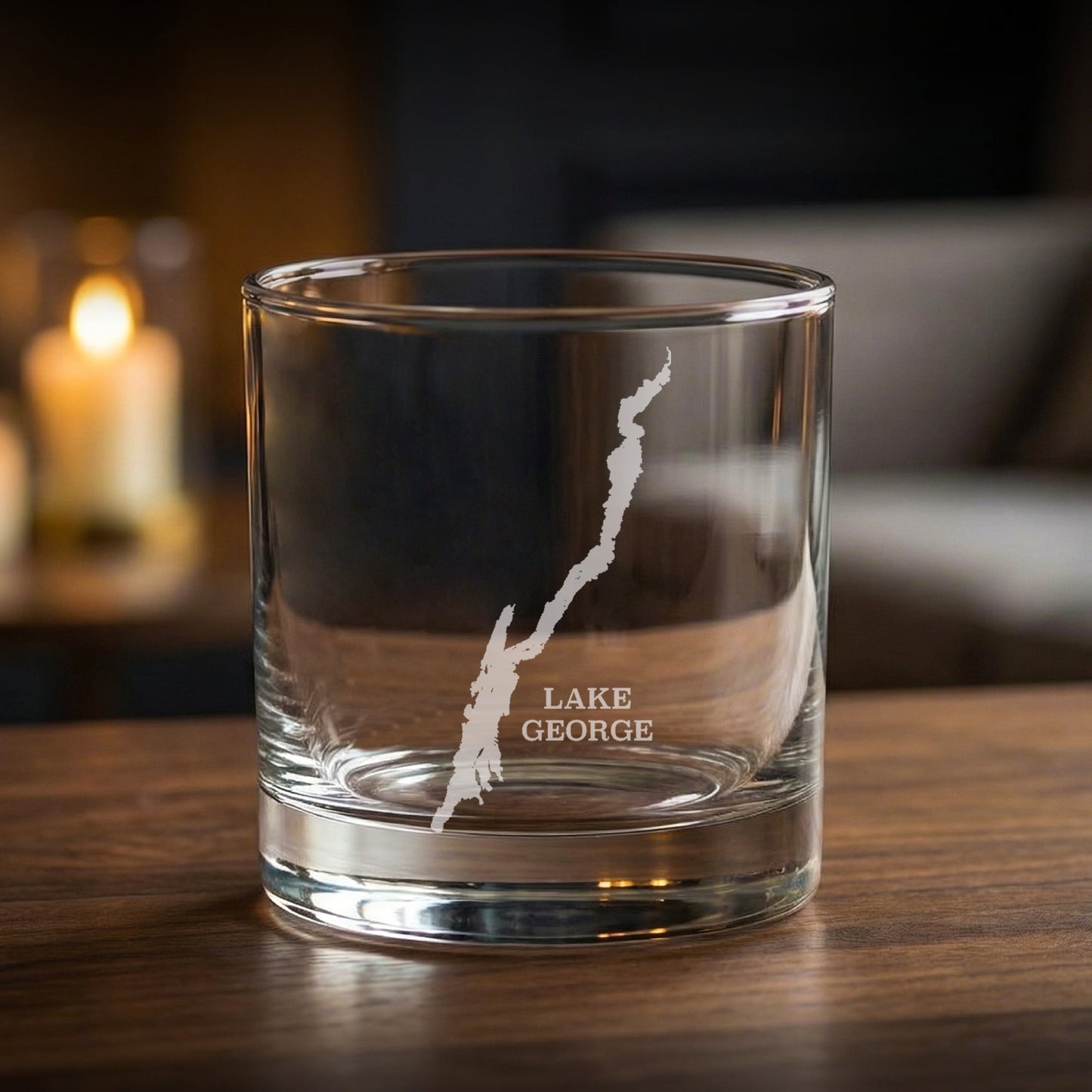 Lake George New York Map Laser Engraved Glasses