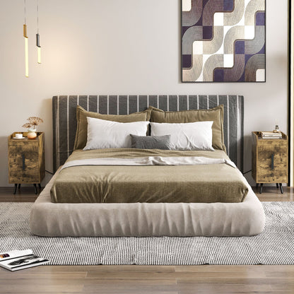 Nightstand Side Tables with 2 Drawers and 2 USB Ports