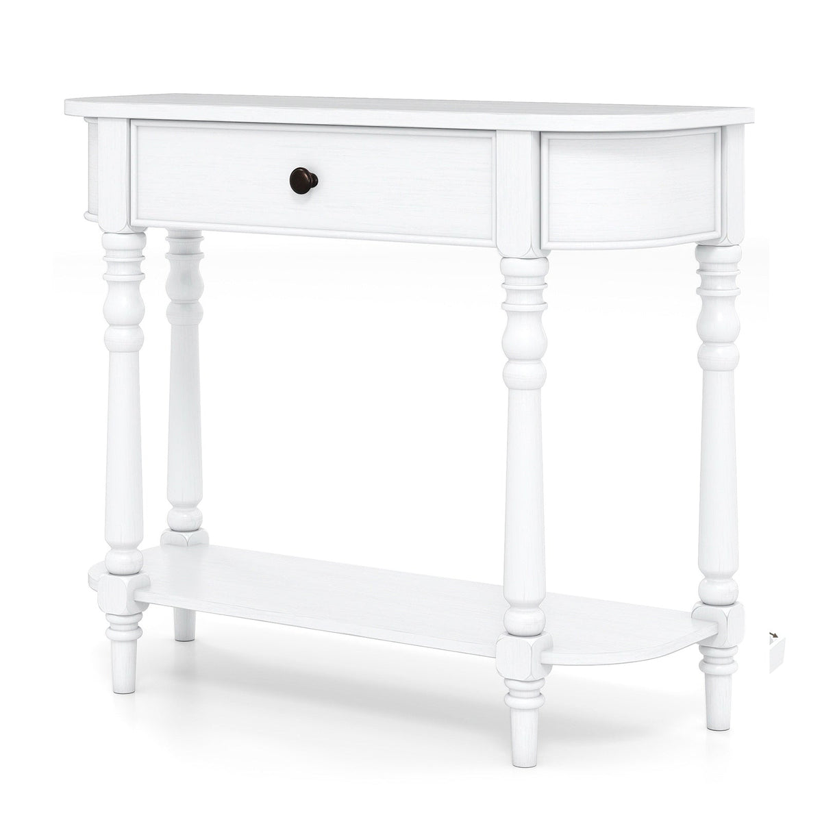 Retro Console Table 36"L Wooden 2-Tier Narrow Behind Couch Foyer Table