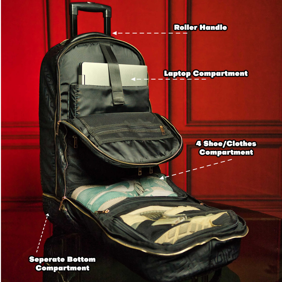Monogram Leather Roller Bag Set (Signature Roller and Duffle)