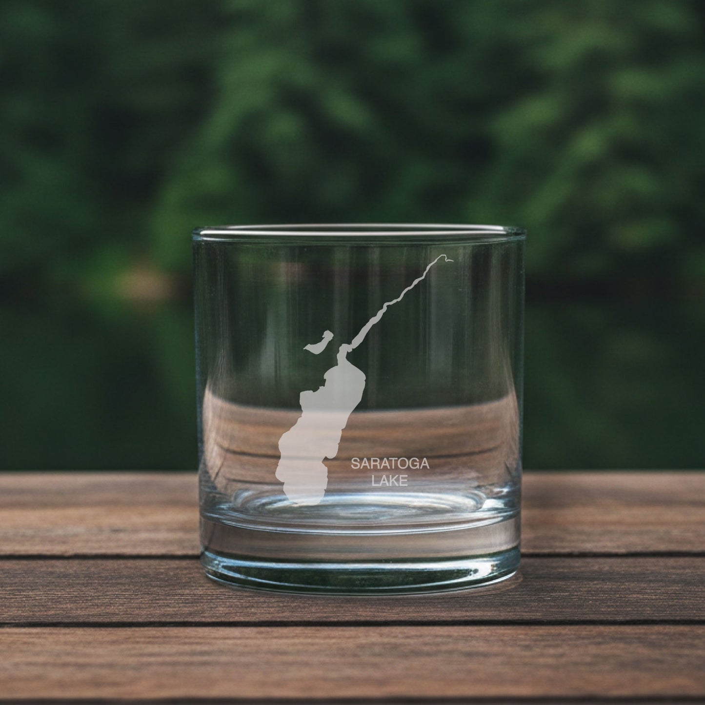 Saratoga Lake (NY) Map Laser Engraved Glasses