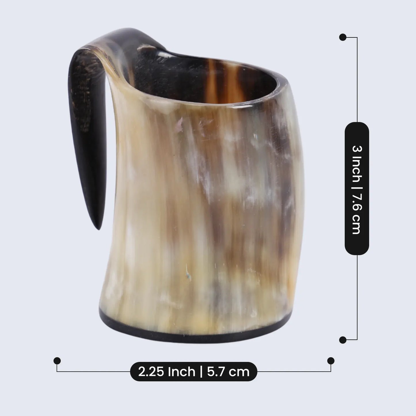 Buffalo Horn Whiskey Shot Glasses Mug Set of 5, Holds 4–5 oz