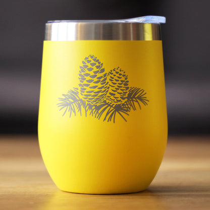 Pinecones - Cute Rustic and Cabin Themed Decorations - Wine Tumbler