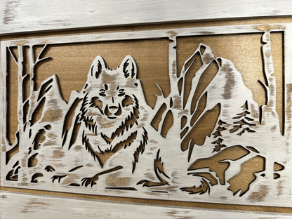 White Wolf Gun Concealment Furniture - Handcrafted Hidden Gun Storage Wall Decor - Hidden Gun Shelf with Magnetic Lock for Quick Access