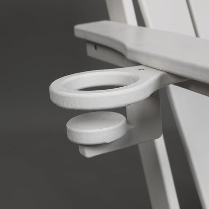 Folding Adirondack Chair with Dual Cup Holder - White